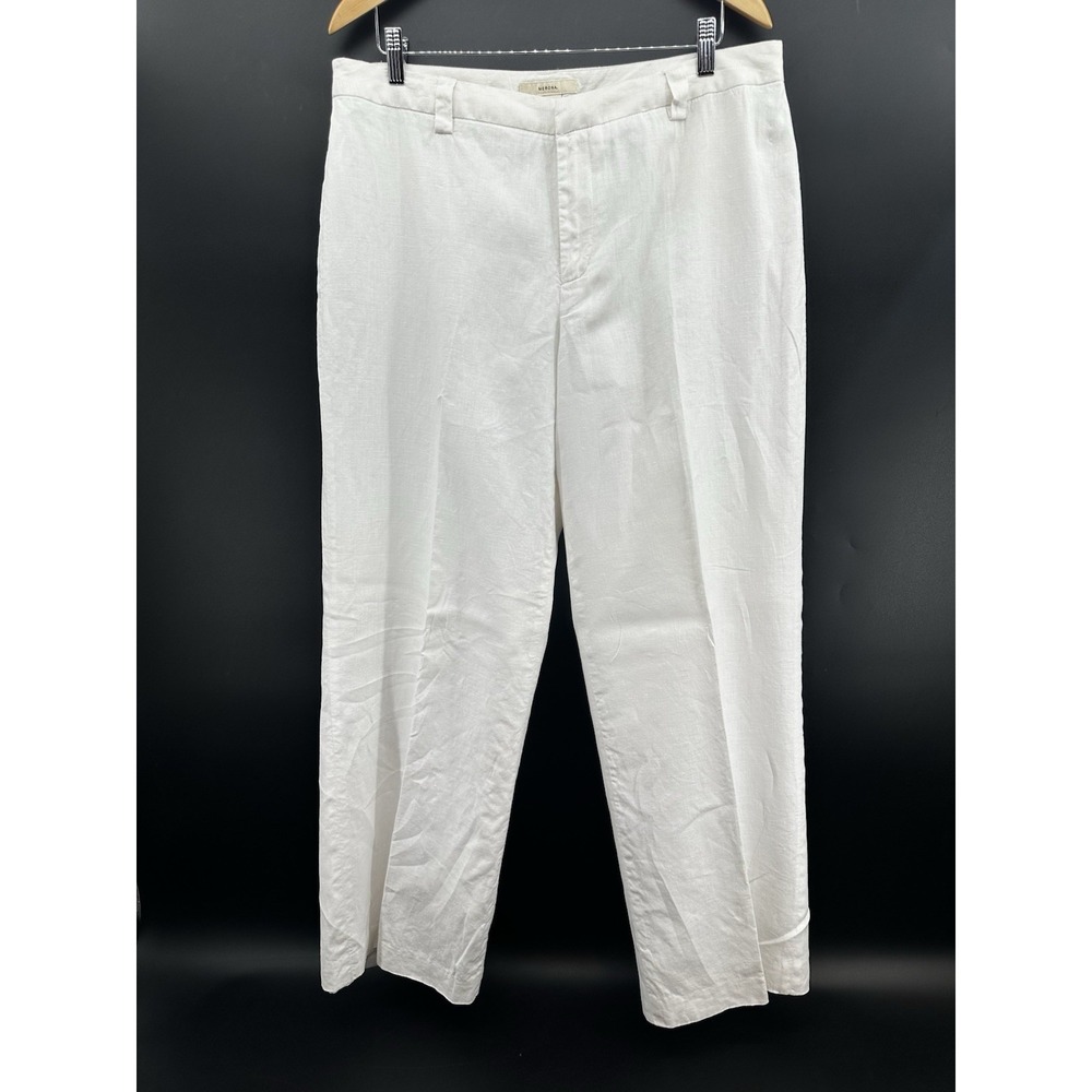 Merona Dress Pants 100% Linen Straight Leg Lined Womens 16 White JJ25 - Picture 3 of 8